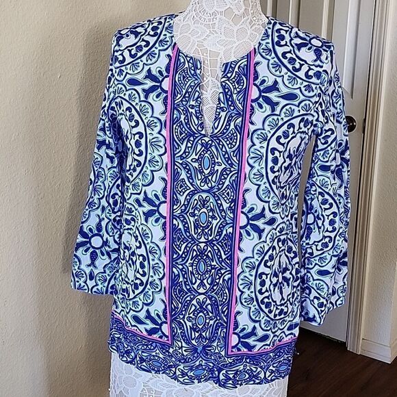Lilly Pulitzer Tops - Lilly Pulitzer Boho Hippie Paisley Top Sz XL